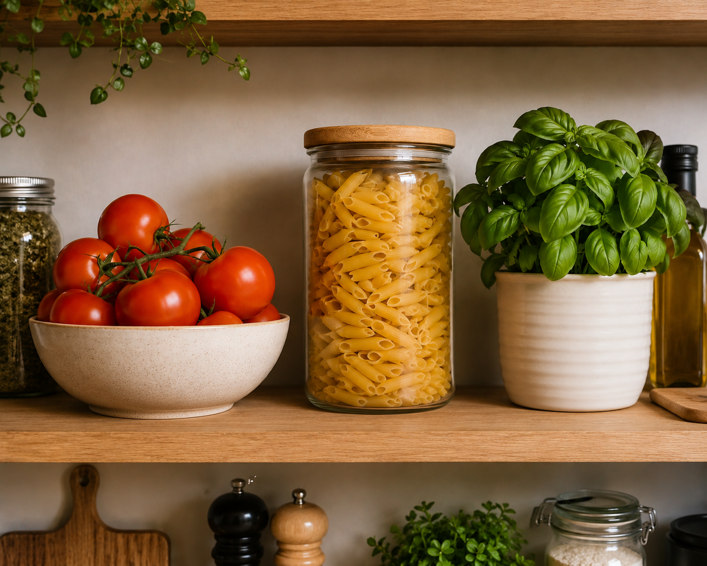 Photo of a pantry shelf